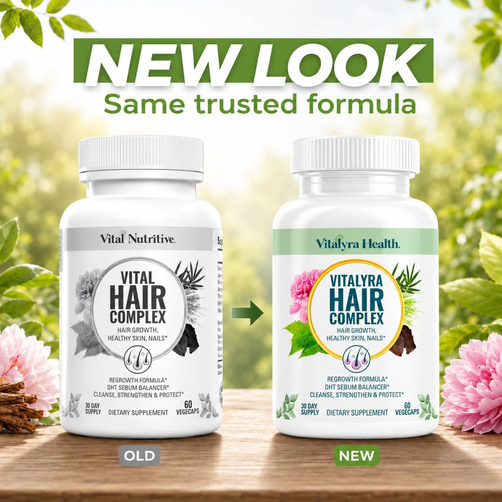 Vital Hair Complex – Biotin & Vitamin B Hair Vitamins for Women & Men   60 capsules (PACK OF THREE)
