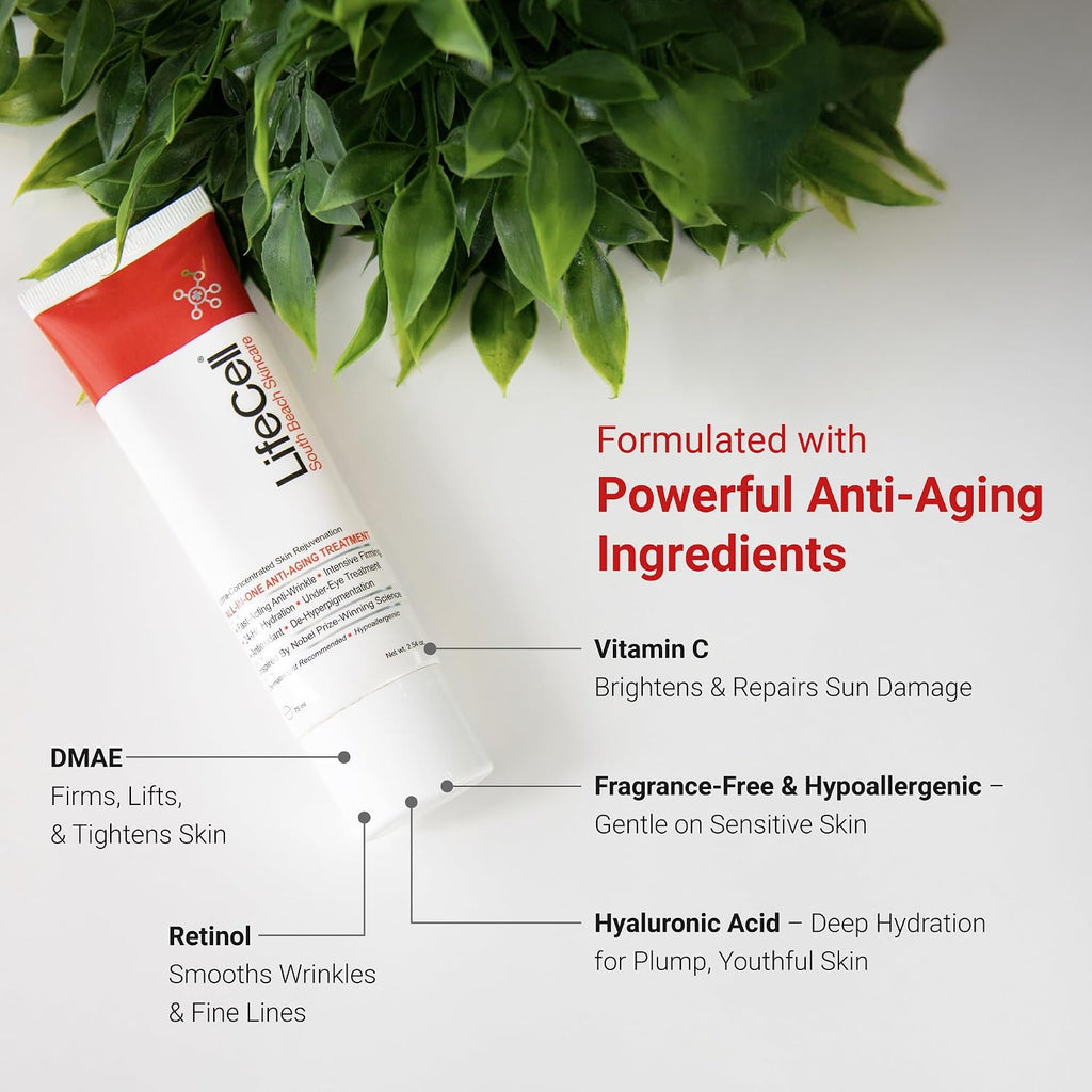 Life Cell South Beach All-In-One Anti-Aging Treatment, 2.54oz – Firming & Hydrating Care