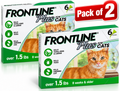 FRONTLINE Plus Flea and Tick Treatment for Cats over 1.5 lbs., 6 Treatments NEW (PACK OF TWO)