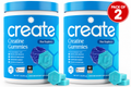 Create Creatine Monohydrate Gummies for Women and Men, Blue Raspberry, 90ct , ( pack of 2 )