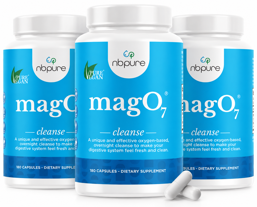 NBPure MagO7 Natural Oxygen Colon Cleanse & Digestive Support – 180 Capsules Each – Pack of 3 (540 Total)