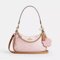 Coach Teri Shoulder Bag – Signature Gold/Powder Pink with Charms