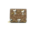 Coach x Peanuts Snap Wallet CBN32 Signature Canvas with Snoopy Print – New
