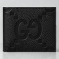 Gucci Jumbo GG Embossed Black Leather Bifold Wallet