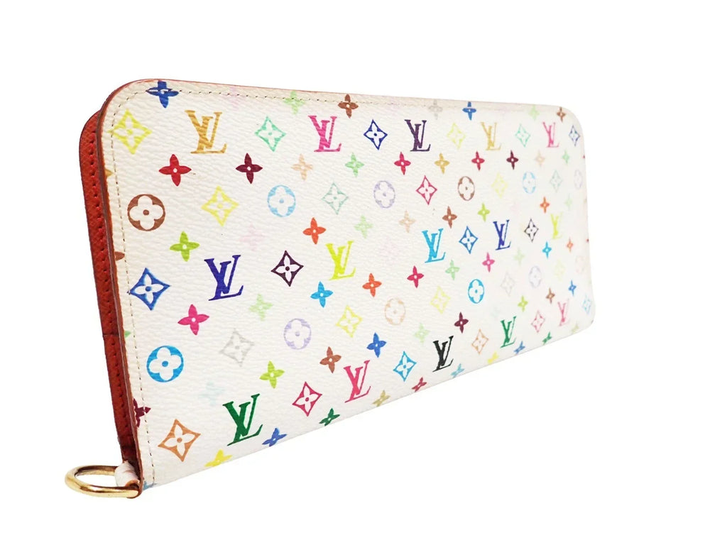 LOUIS VUITTON Monogram Multicolor M93752 Organizer Insolite Long Wallet White