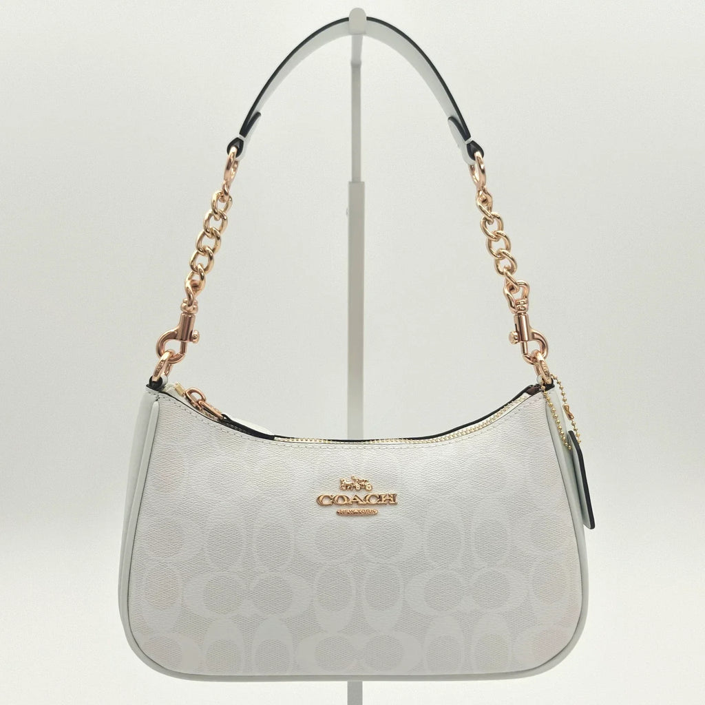 COACH Teri Shoulder Bag Signature Glacier White/Gold | Unpacked, Unused