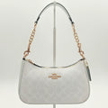 COACH Teri Shoulder Bag Signature Glacier White/Gold | Unpacked, Unused