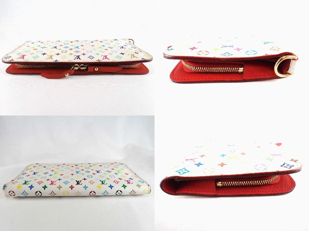 LOUIS VUITTON Monogram Multicolor M93752 Organizer Insolite Long Wallet White